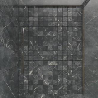 Marmor Mosaik Klinker <strong>Soapstone Premium</strong>  Mørkegrå Mat 30x30 (7x7) cm